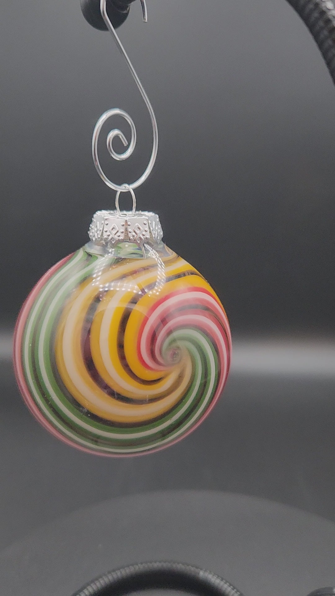 Rasta Swirl Glass Christmas Ornament - 2 Inch Handcrafted Holiday Décor