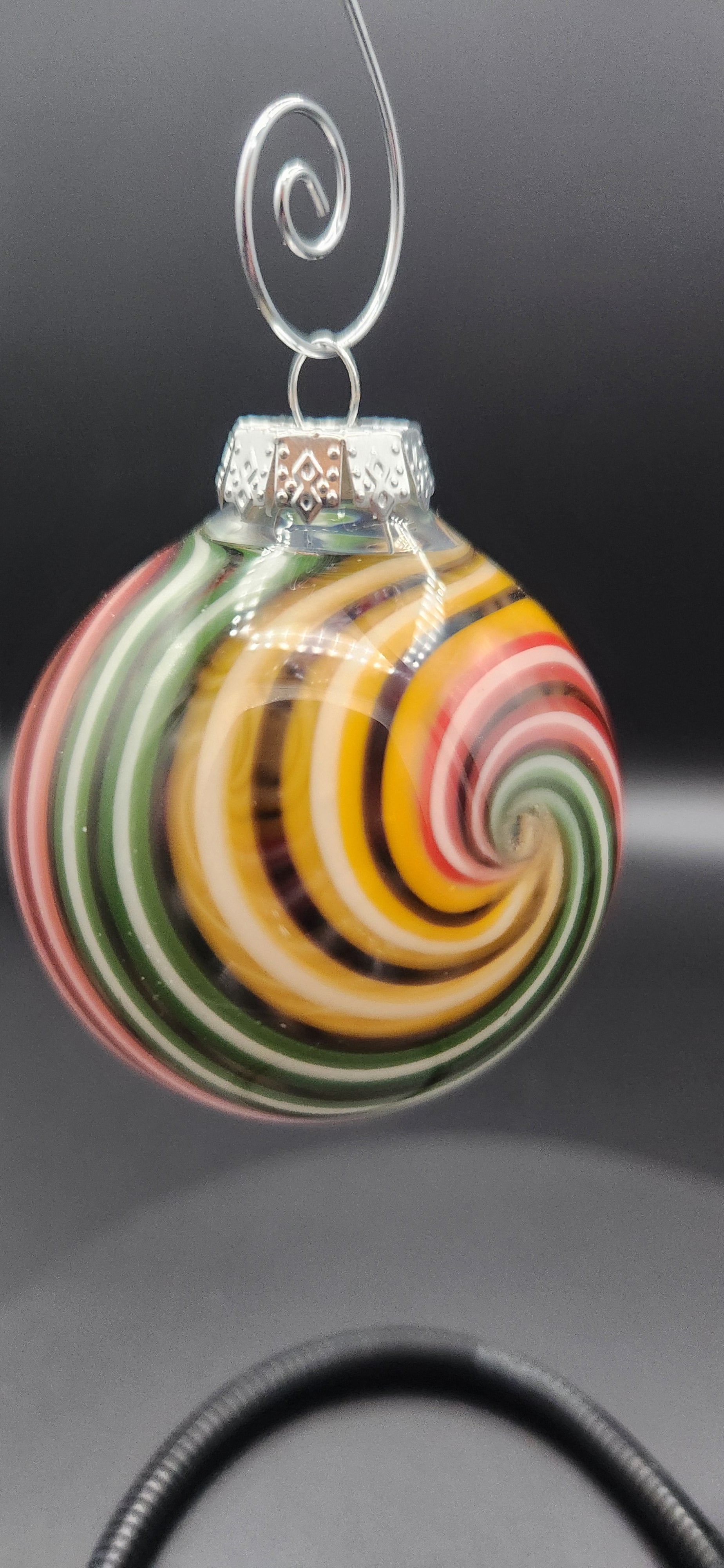 Rasta Swirl Glass Christmas Ornament - 2 Inch Handcrafted Holiday Décor