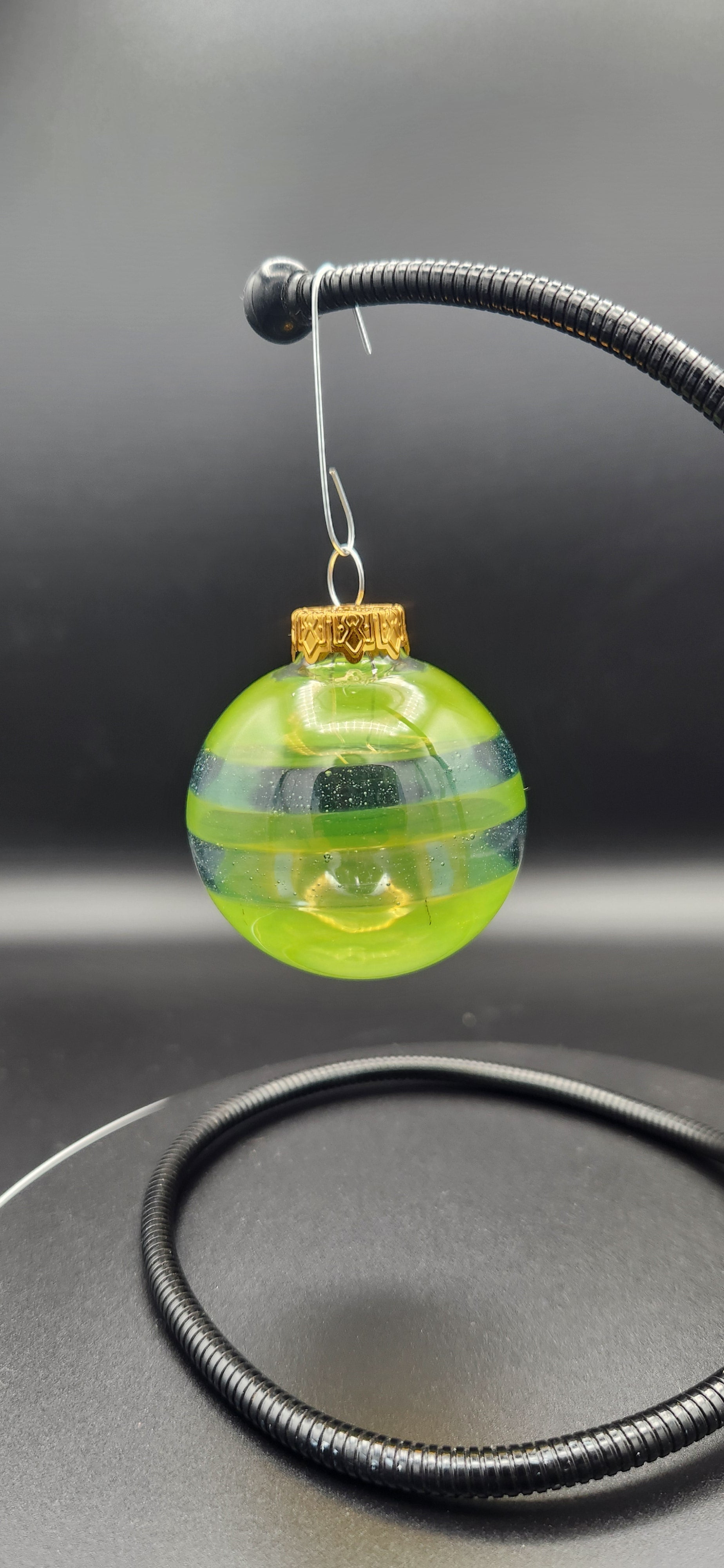 Handcrafted Glass Ornament - Lime Green