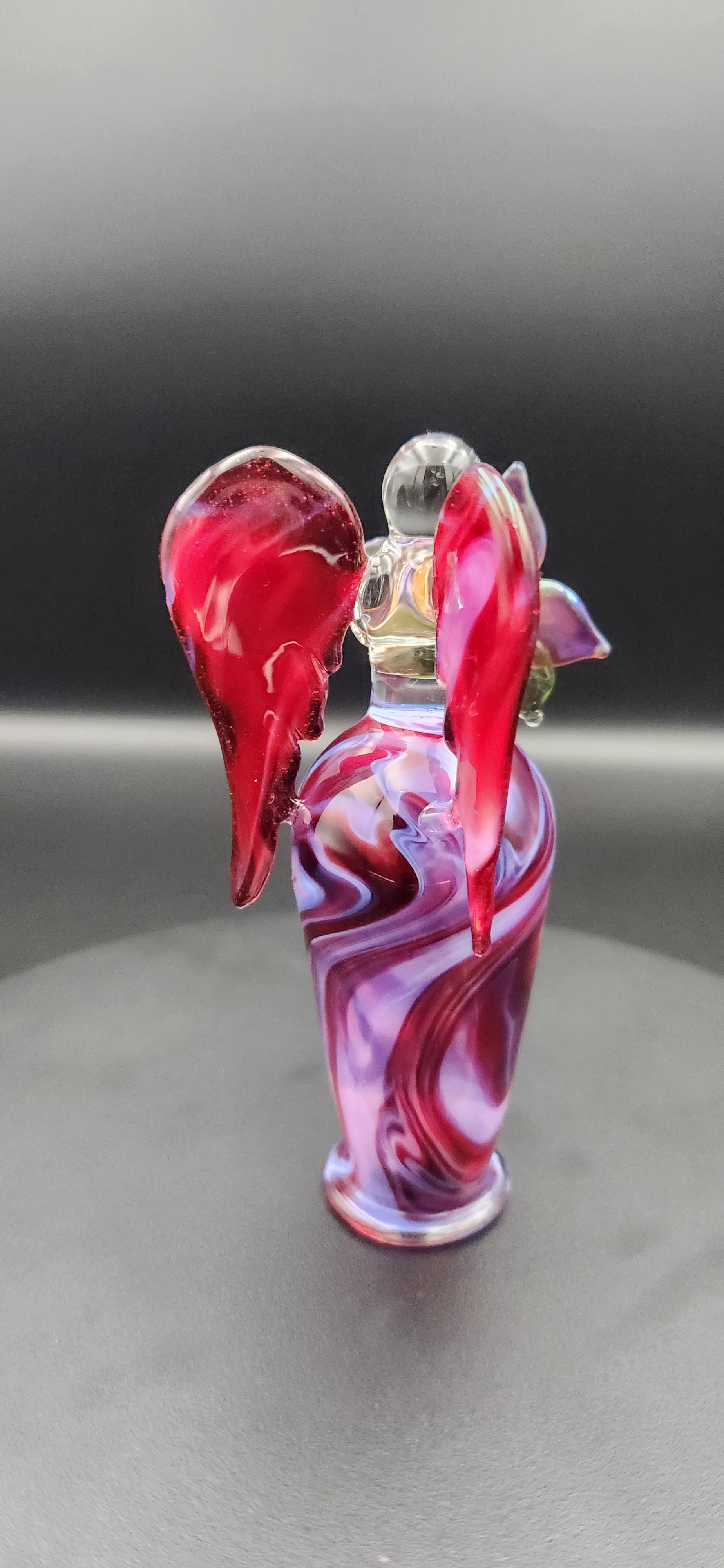Celestial Angel Glass Sculpture - Ruby Twilight
