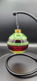 Handblown Glass Ornament - Holiday Stripes