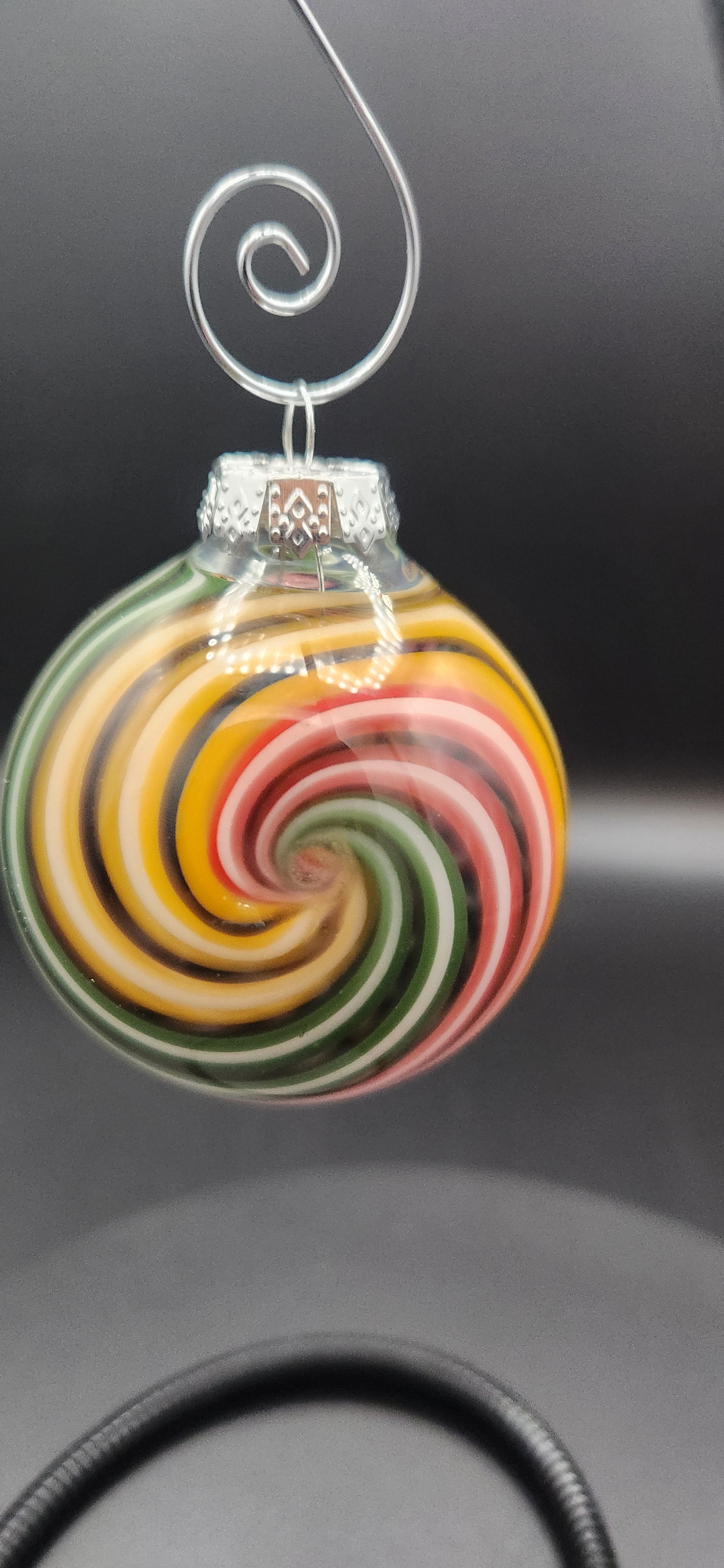 Rasta Swirl Glass Christmas Ornament - 2 Inch Handcrafted Holiday Décor